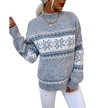 Comfortable JUNBOON Women's Christmas Snowflake Sweater
