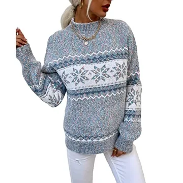 Comfortable JUNBOON Women's Christmas Snowflake Sweater