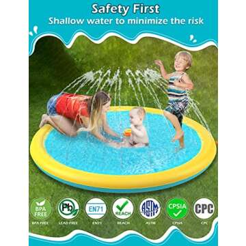 Kids Dog Splash Pad Sprinkler - Jasonwell Non Slip Dog Sprinkler Pad Splash Pool Puppy Dog Pool Summer Outdoor Water Toys Backyard Durable Splash Pad for Toddlers Kids Small Medium Large Dogs Pets
