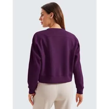 CRZ YOGA Womens SoftAura Crewneck Sweatshirt Long Sleeve Workout Casual Pullover Basic Fall Tops Plu...