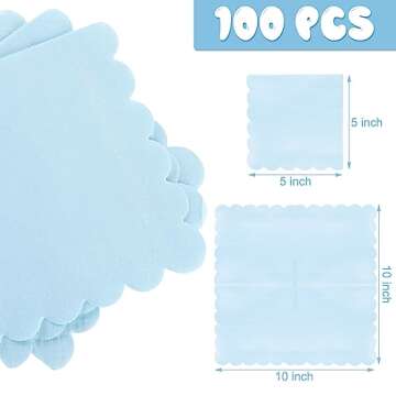 Fuutreo 100 Pcs Scalloped Cocktail Napkins Thick Paper Disposable Party Napkins Beverage Tissue for ...