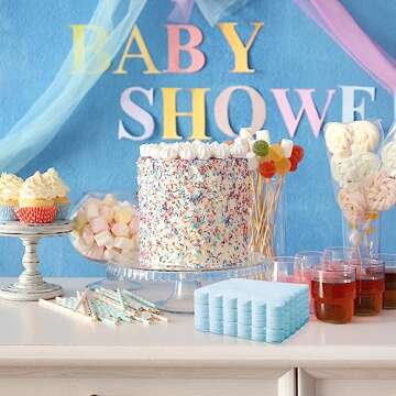 Fuutreo Scalloped Cocktail Napkins 100 Pcs Light Blue