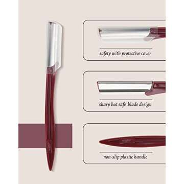 Eyebrow Razor for Women, 20 Pcs Dermaplane Razor for Women Face, Multipurpose Eyebrow & Face Razor, ...