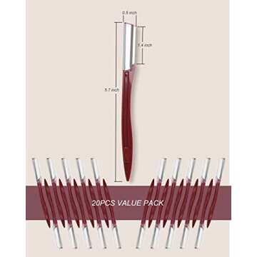 Eyebrow Razor for Women, 20 Pcs Dermaplane Razor for Women Face, Multipurpose Eyebrow & Face Razor, Face Shavers for Women and Men by MoHern (Red)