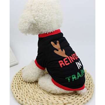 Alroman Christmas Dogs Shirts Puppy Clothing for Dogs Cats Vacation Shirt Dog Clothing Cats Clothes Doggie Shirt Small Dog Cat Pet Clothes Vest T-Shirt Apparel (XL (11~14lbs), Pack of 2 (No. 4)