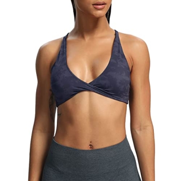 Aoxjox Women's Workout Sports Bras Fitness Backless Padded Sienna Low Impact Bra Yoga Crop Tank Top ...