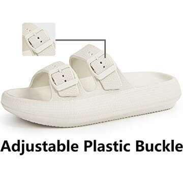 Weweya Double Buckle Adjustable EVA Slides Sandals - Comfortable Footwear for Stylish Feet