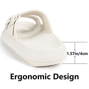 Weweya Double Buckle EVA Adjustable Slides Sandals