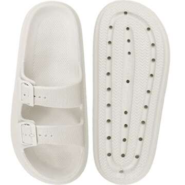 Weweya Double Buckle EVA Adjustable Slides Sandals