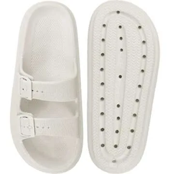 Weweya Double Buckle EVA Adjustable Slides Sandals