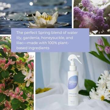 Grow Fragrance Non-Toxic Room & Fabric Air Freshener Spray – 100% Plant-Based Essential Oils – S...