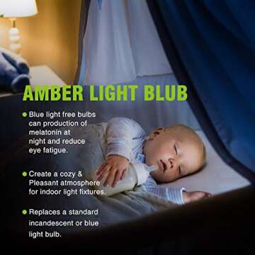 Neporal Amber Light Bulbs for Healthy Sleep and Relaxation