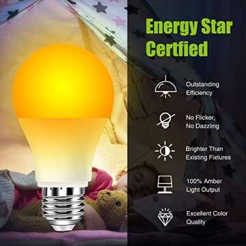 Neporal Amber Light Bulbs for Healthy Sleep and Relaxation