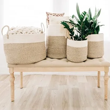 Stylish Woven Plant Baskets Set for Home Decor and Storage