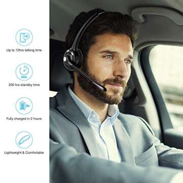 Vont Bluetooth Headset: Wireless, Lightweight & Noise Cancelling