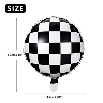 Checkerboard Foil Balloons 18" for Racing Party Decoration
