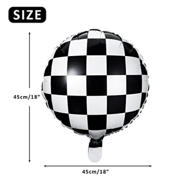 Checkerboard Foil Balloons 18" for Racing Party Decoration