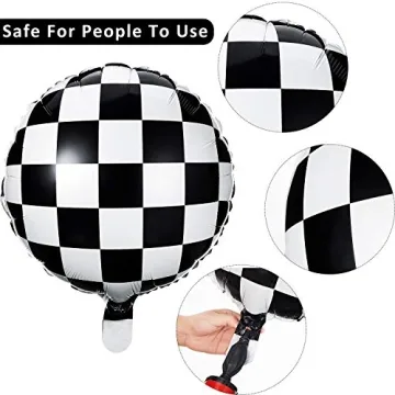 Checkerboard Foil Balloons 18" for Racing Party Decoration