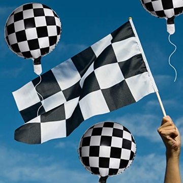 Checkerboard Foil Balloons 18" for Racing Party Decoration