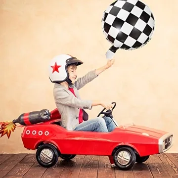 Checkerboard Foil Balloons 18" for Racing Party Decoration