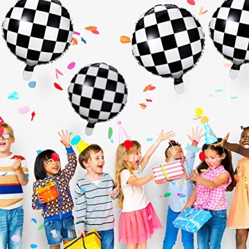 Checkerboard Foil Balloons 18" for Racing Party Decoration