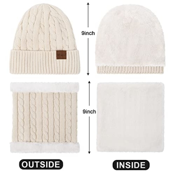 3-Piece Winter Beanie, Scarf & Gloves Set for Women