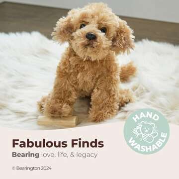 Bearington Collection Caramel Dog Stuffed Animal Puppy - Plush Dog Toys For Kids, Goldendoodle Labradoodle Plushies - 13 Inch
