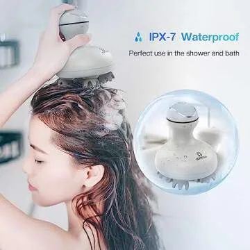 COMFIER Electric Scalp Massager, Head Massager with 4 Soft Silicone Massage Heads, Portable Hair Massager for Hair Growth, Relieve Stress, Head Scratcher for Deep Relaxation, Dog Cat Massager, Gray