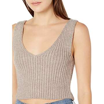 Shop Stylish Sylvie Double V-Neck Cropped Tank Top