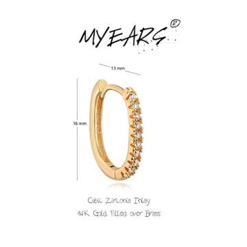 MYEARS Women Diamond Earrings Gold Huggie U Hoop Cubic Zirconia 14K Gold Filled Small Simple Handmade Hypoallergenic Everyday Jewelry