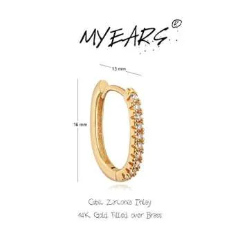 MYEARS Women Diamond Earrings Gold Huggie U Hoop Cubic Zirconia 14K Gold Filled Small Simple Handmade Hypoallergenic Everyday Jewelry