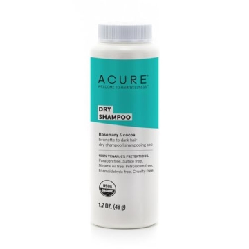 Acure Dry Shampoo - Brunette to Dark Hair, Powder Care to Refresh Treated Color Tinted Hair & Extend...