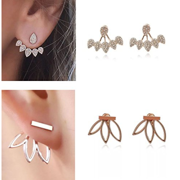 9 Pairs Stylish Hollow Lotus Flower Earrings Set