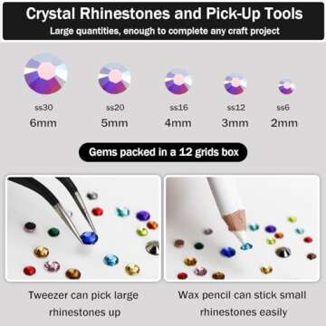 Towenm Rhinestones Kit with B7000 Glue for Crafts and DIY