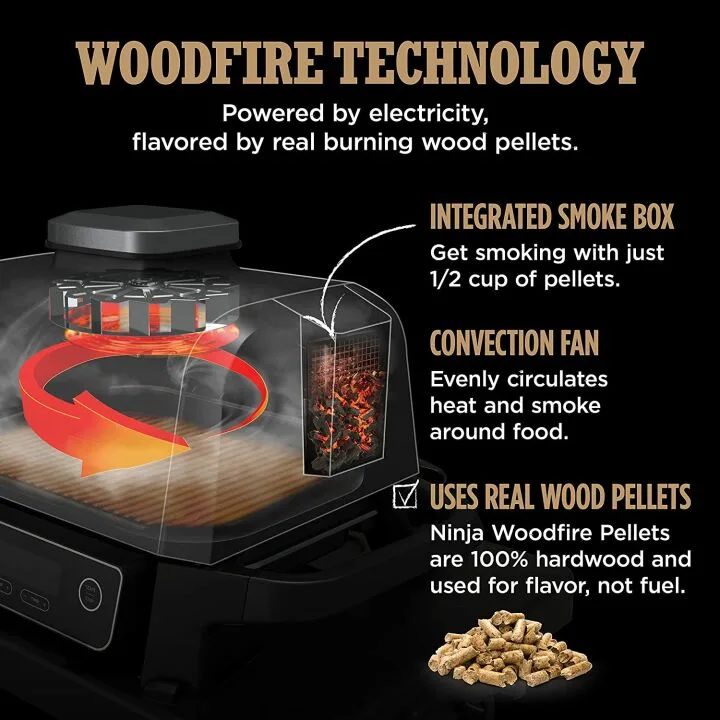 Ninja 7-in-1 Woodfire Grill & Smoker for Perfect BBQ