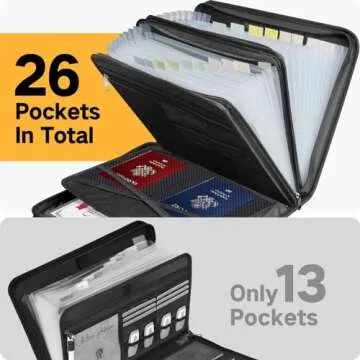 Winsing Fireproof Accordion File Organizer with 26 Pockets