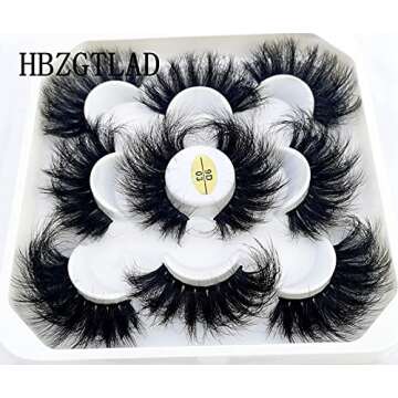 HBZGTLAD 5 Pairs 25mm 3D Mink Lashes - Faux Eyelashes for All Occasions
