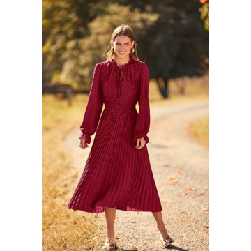 Shop PRETTYGARDEN Women's Pleated Midi Dress Now
