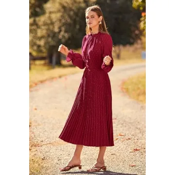 Shop PRETTYGARDEN Women's Pleated Midi Dress Now