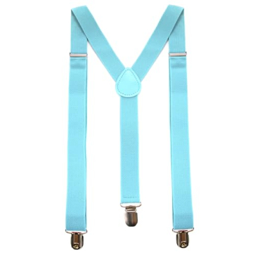 JEMYGINS Baby Blue Men's Adjustable Braces with Strong Clips