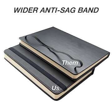 Samsill Large Hardcover Notebook, 240 Lined Notebook Pages, Black, 7.5 x 10 Inch