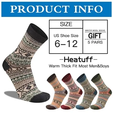 Warm Wool Socks - Heatuff Thermal Crew for Men