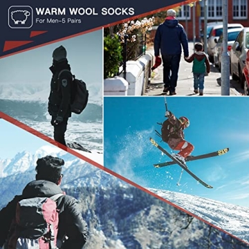Warm Wool Socks - Heatuff Thermal Crew for Men