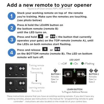 Ghost Controls 3-Button Remote - Secure Gate Access Made Easy