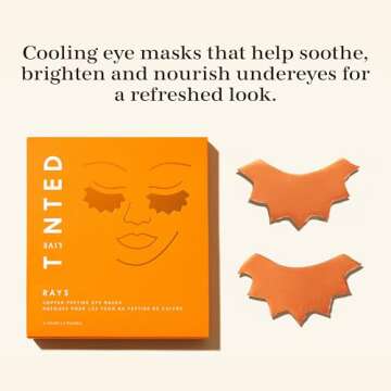 Live Tinted Rays Copper Peptide Eye Masks - Cooling, Brightening, & Nourishing Under Eye Patches, Re...