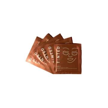 Live Tinted Rays Copper Peptide Eye Masks - Cooling, Brightening, & Nourishing Under Eye Patches, Reduces Fine Lines, & Hydrates with Copper Peptides, Banana Extract, & Bakuchiol - 5 Pairs