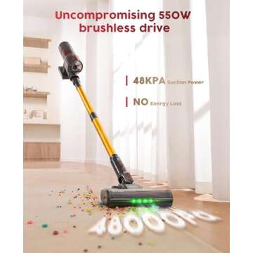 Cordless Vacuum Cleaner with 48KPA Suction Power