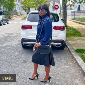 STAËLL Crossbody Diaper Bag Purse with Wipes Dispenser - Stylish Vegan Leather Baby Wipes Holder Clutch for Women - Multipurpose Luxury Diaper Bag Pouch Can Hold 20-30 Various Types of Wipes - Black