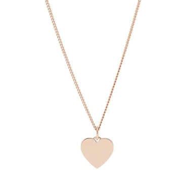 Fossil Women's Curved Chain Necklace - Timeless Rose Gold Elegance