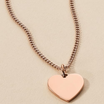 Fossil Women's Curved Chain Necklace in Rose Gold